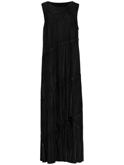 Uma Raquel Davidowicz Plissé-effect Dress In Black