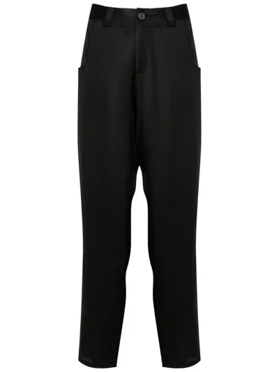 Uma Raquel Davidowicz Straight-leg Silk Trousers In Black