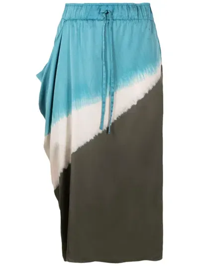 Uma Raquel Davidowicz Tie-dye Print Midi Skirt In Blue