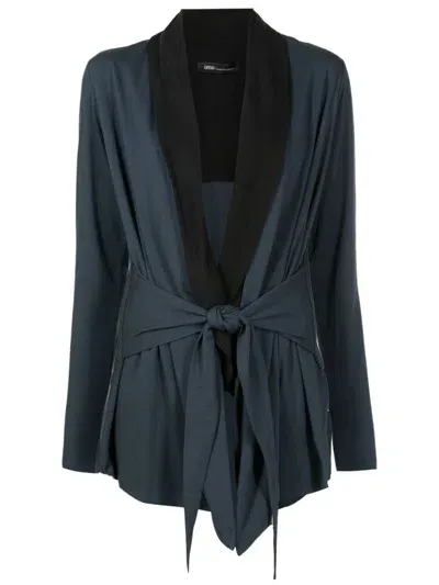 Uma Raquel Davidowicz Tied-waist Cardigan In Blue