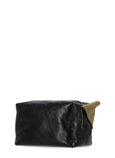 Uma Wang Small Leather Shoulder Bag In Black