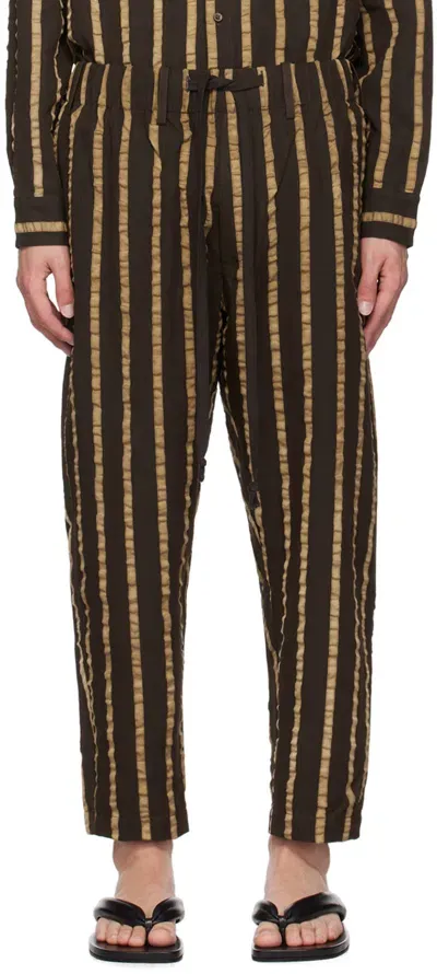 Uma Wang Brown Pigiama Pants In Uw062 Brown/tan