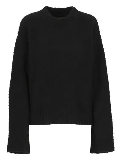 Uma Wang Crewneck Knitted Jumper In Black