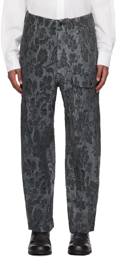 Uma Wang Gray Paxton Trousers In Uw380 Steel Blue