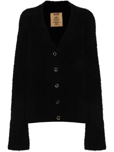 Uma Wang Textured-finish Cardigan In Black