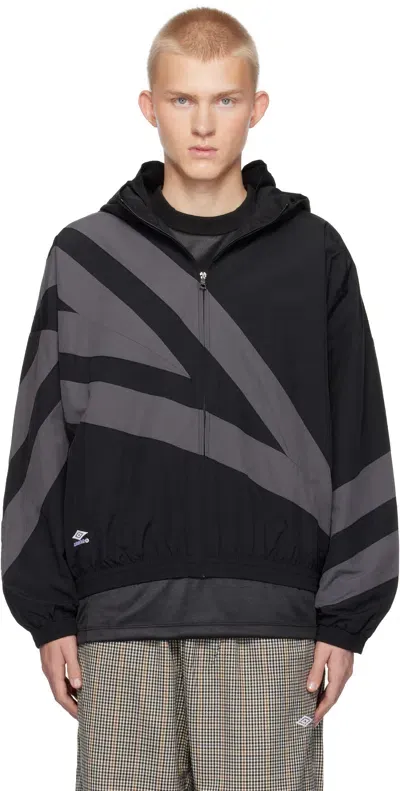 Umbro Black Slam Jam Edition 1993 Masked Track Jacket In Black / Grey