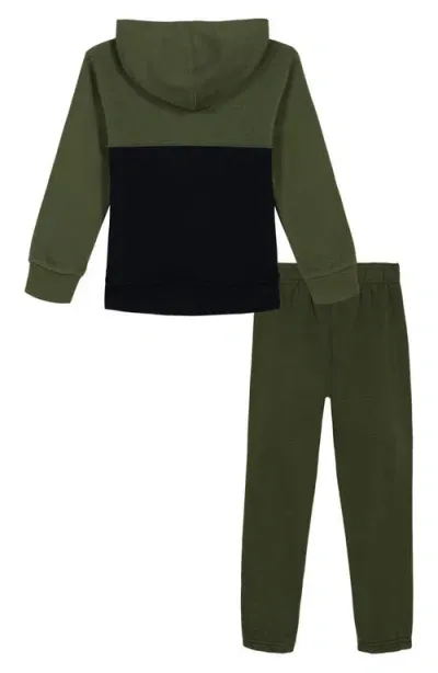 Under Armour Kids' Rival Performance Pullover Hoodie & Sweatpants Set In Marine Od Green