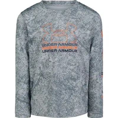 Under Armour Kids' Ua Tech Long Sleeve Performance Graphic T-shirt In Gravel