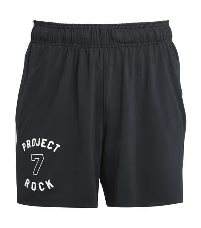 Under Armour Project Rock Bade Of Honor Shorts In Black