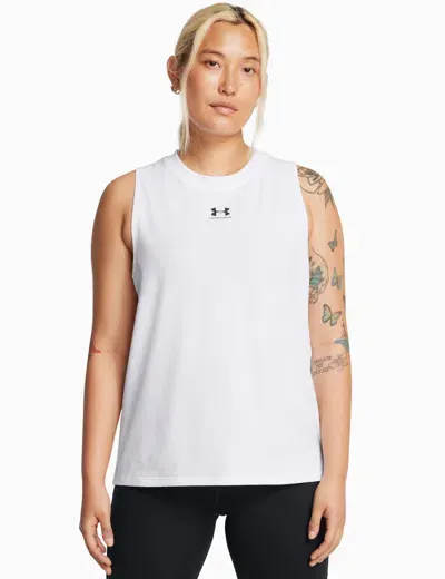 Under Armour Rival Muscle Tank In White