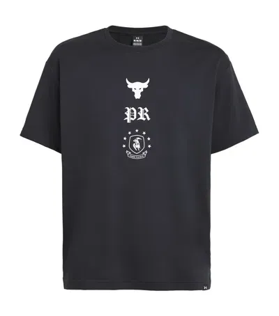 Under Armour Terry Project Rock T-shirt In Black