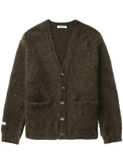 Undercover Brushed-finish Cardigan In Green