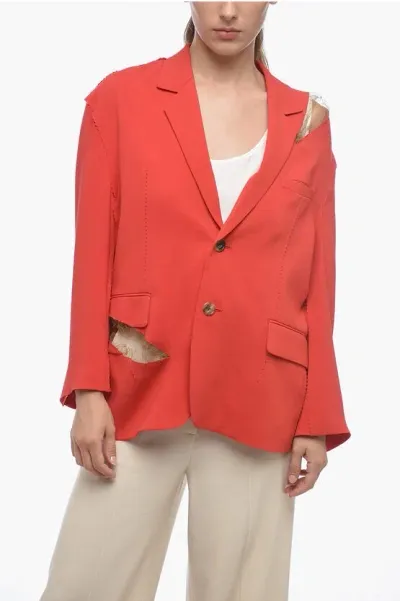 Undercover Decorative Trimming Blazer With Cut Out Detail In Red