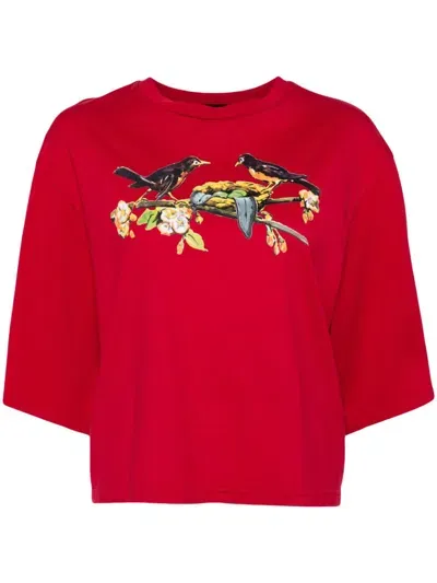 Undercover Graphic-print Cotton T-shirt In Red