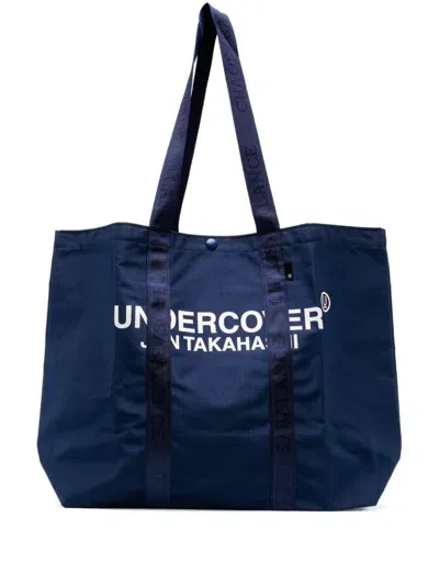 Undercover Logo-printed Tote Bag In Blue