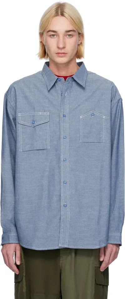 Uniform Bridge Blue Chambray Pocket Shirt