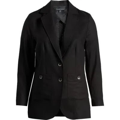 Universal Standard Coastal Linen Blend Blazer In Black