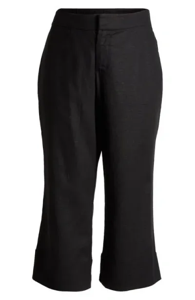 Universal Standard Courtyard Linen Blend Capri Pants In Black