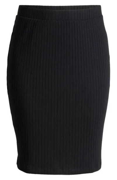 Universal Standard Danube Rib Pencil Midi Skirt In Black