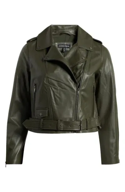 Universal Standard Leeron Leather Moto Jacket In Camo