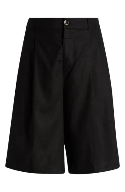 Universal Standard Tailored Linen Blend Shorts In Black