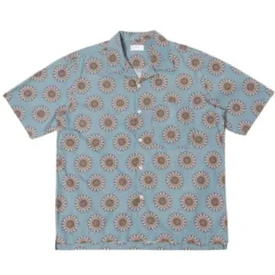 Universal Works Camp Shirt In Smoke Blue