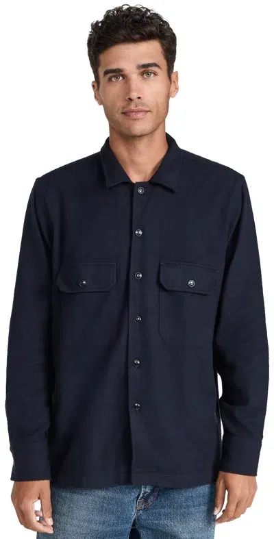 Universal Works Long Sleeve Utility Shirt Navy