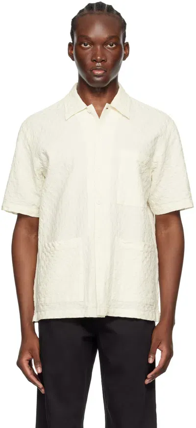 Universal Works White Island Shirt In Ecru