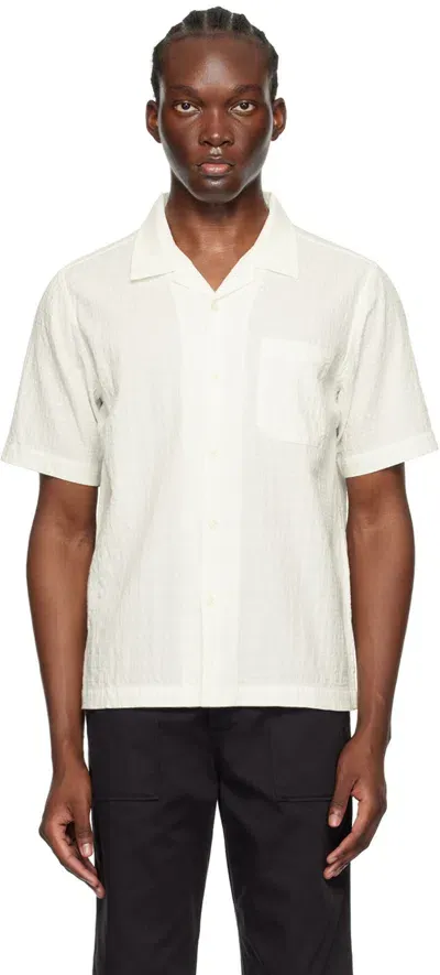 Universal Works White Road Shirt In Ecru