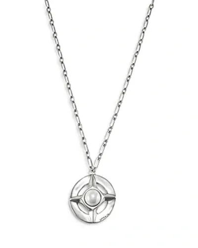 Uno De 50 Mother Of Pearl Star Pendant Necklace, 37.4-39.37 In White/silver