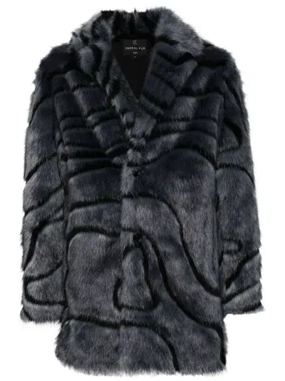 Unreal Fur Delta Coat In Blue