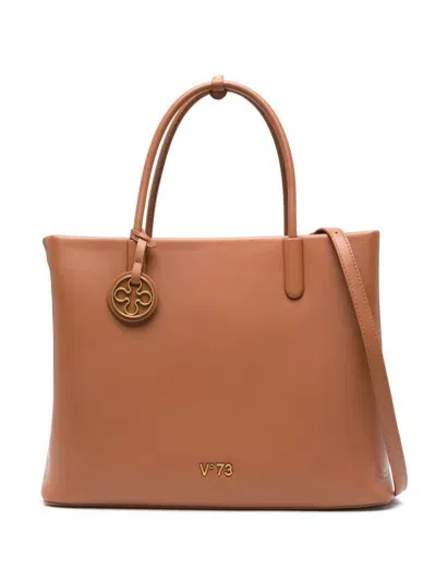 V73 Logo-lettering Tote Bag In Brown