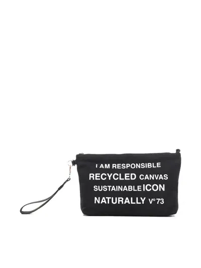 V73 Pochette Responsibility In Cotton In Black