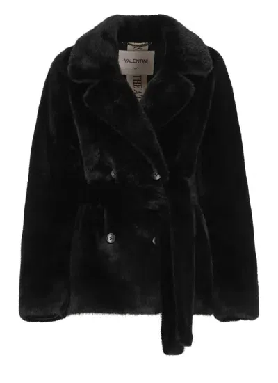 Valentini 1972 Eco Mink Coat In Black