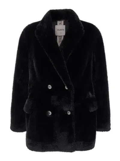 Valentini 1972 Eco Mink Blazer In Black