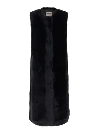 Valentini 1972 Eco Mink Gilet In Black