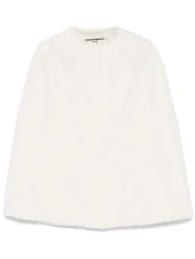 Valentini 1972 Faux-fur Cape In White