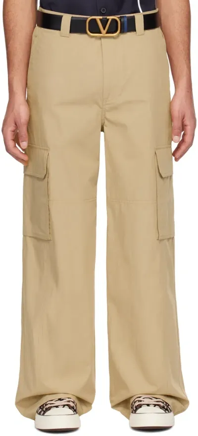 Valentino Beige Hammer Loop Cargo Pants