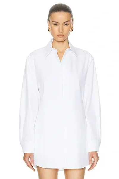 Valentino Compact Poplin Shirt In Bianco Ottico