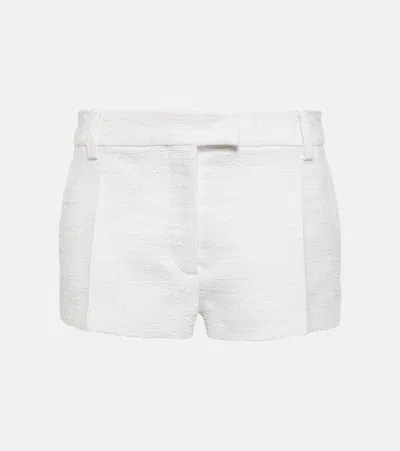 Valentino Cotton And Wool Tweed Shorts In White