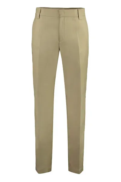 Valentino Cotton Gabardine Trousers In Beige