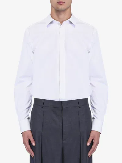 Valentino Cotton Poplin Shirt In White