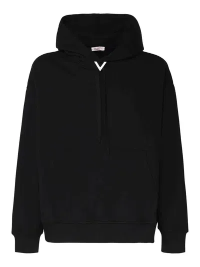 Valentino Cotton Sweatshirt In Negro