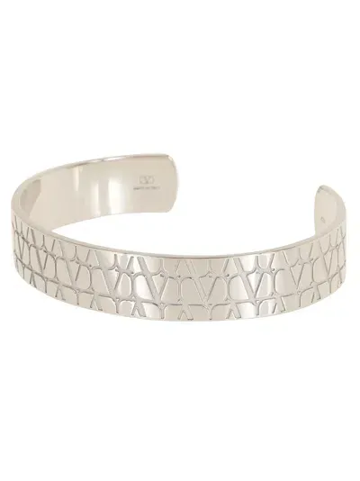 Valentino Garavani Cuff Toile Iconographe In Palladium