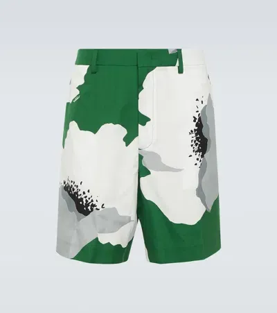 Valentino Floral Cotton Poplin Bermuda Shorts In Multicolor