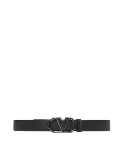 Valentino Garavani Belts In Nero-marine