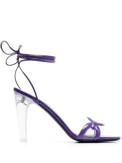 Valentino Garavani Chain 1967 Patent Sandals In Purple