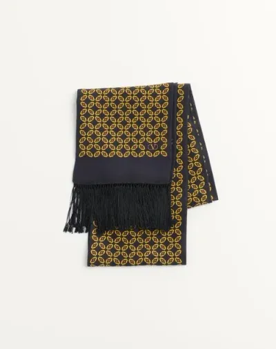 Valentino Garavani Chamber Silk Bandeau Scarf With Fringe In Multicolour