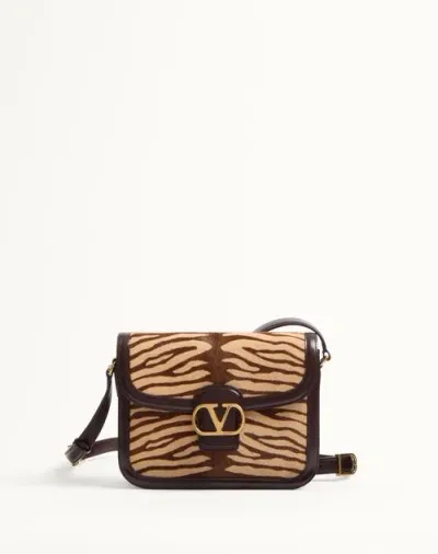 Valentino Garavani Garavani 9to5 Shoulder Bag In Animalier Pony- Effect Calfskin Woman Brown Uni