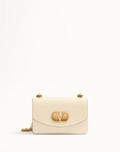 Valentino Garavani Garavani Vain Shoulder Bag In Shiny Calfskin Woman Ivory Uni In Neutral